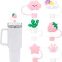 5 x Straw Cover for Stanley Cup, 6Pcs Silicone Straw Topper Compatible with Stanley 30&40 Oz Tumbler, Stanley Cups Accessories