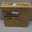 Ivandar Broom and Dustpan Set for Home, Broom and Dustpan Combo for Office, Long Handle Broom with Upright Standing Dust pan,Indoor&Outdoor Sweeping (Gray&Orange)