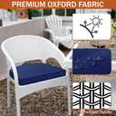 Outdoor Chair Cushions Set of 2 Water Resistant Patio Chair Cushions with Tie 3 Year Color Fastness Thick Outdoor Seat Cushion for Garden Lawn Round Corner Navy 17x16 Inch
