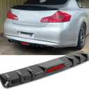 DREAMOTOR 34" Car Rear Bumper Lip with Brake Light, Universal Rear Diffuser Spoiler Compatible with Infiniti Ford Toyota Corolla Nissan Altima Dodge Charger SXT Chevy Camaro VW Acura (with LED Light)
