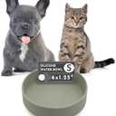 Should We Go? The Perfect Dish No-Spill Dog Water Bowl, Less Mess Non-Tippable Water & Food Bowl, Pure Silicone with Suction Cup, Fits 2 Cups 4” Across x 1.25” Tall, Ideal for All Pets, Small-Sage