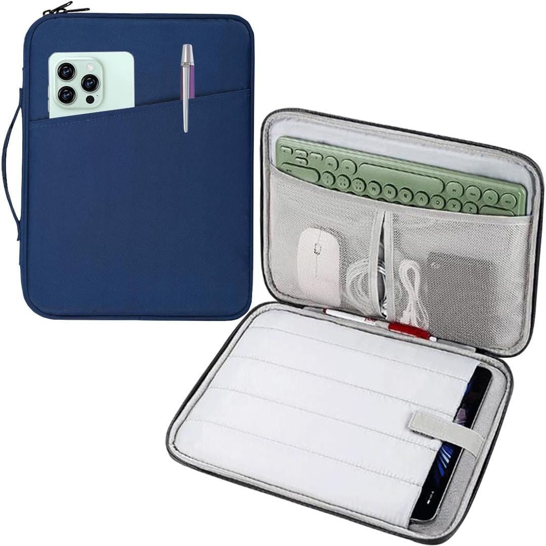 11.6-12.4 Inch Laptop Tablet Sleeve Compatible with Lenovo ASUS Acer Dell HP Samsung 11.6" Laptop, Microsoft Surface Pro 7 12.3", Samsung Galaxy Tab S10+ S9+ Plus FE+/S8+/S7+ 12.4" Case Bag (Navy Blue)
