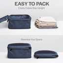 Aerotrunk Compression Packing Cubes for Travel - Luggage Organizer Bags - Double Zipper Packing Cubes for Suitcases (4-Pack, Dark Blue)