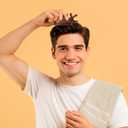 2 in 1 Natural Sandalwood Hair Massager Scalp, Gua Sha Tools, Wood Facial Massage Tool, Hair Massager, for Hairs, Face, Eyes, Neck and Body MassageBrown