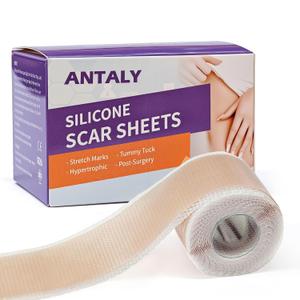 Silicone Scar Sheets, Silicone Scar Tape, Medical Grade Scar Tape for Surgical Scars, Keloid Bump Removal C-Section, Stretch Marks,Tummy Tuck, Hypertrophic, Post-Surgery-1.6"X 118" Roll, 3M