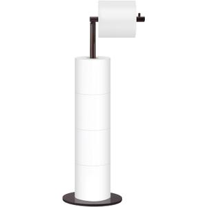 Toilet Paper Holder Stand, Free Standing Toilet Paper Roll Holder for 4 Spare Rolls, Modern Bathroom Toilet Paper Stand with Reserve, Oil Rubbed Bronze, Housen Solutions