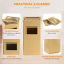 BEAMNOVA Gold Trash Can with Lid, Metal 12.2 * 9.8 * 24 in Waste Container