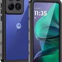 Lanhiem for Moto G Stylus 2025 5G Case [Not fit for 2024], IP68 Waterproof Dustproof Built-in Screen Protector, Rugged Full Body Shockproof Phone Cover for Moto G Stylus 5G 2025, Black/Clear