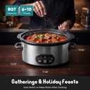 OLIXIS Slow Cooker 8 Quart, Ceramic Nonstick Coating, Programmable Slow Cooker with Dishwasher Stoneware Pot and Tempered Glass Lid, Multi Cookers with 3 Temperature, 35in Tangle Free Cord, Silver