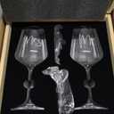 AW BRIDAL Mr Mrs Wine Glasses Set Wedding Gifts for Couples, Engagement Gift for Bride and Groom Newlyweds, Bridal Shower Gifts with Wine Opener Stopper and Engraved Wooden Keepsake Box