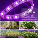 Solar Grow Light Strip with Battery Operated for Outdoor Plant, Full Spectrum Plant Growing Lights, IP65 Waterproof for Greenhouse, 16.4FT Indoor Solar Powered with Timer for All Stage Plants