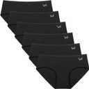 Benirap Womens Underwear Soft Cotton Hipster Panties Breathable Briefs 5 Pack, L