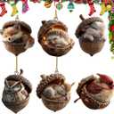 2 x Forest Animal Acorn Ornaments - Cozy Forest Christmas Ornaments, 2D Flat Acrylic Hanging Forest Pine Cone Style Ornaments, Exquisite Little Items for Christmas Home Decor and Holiday Season Atmosphere