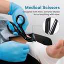 Madison Supply 7.5 Inches Premium Stainless Steel Nurse Scissors - Non-Stick Coated Blades Medical Scissors - Durable Fluoride-Coated Trauma Shears - Black