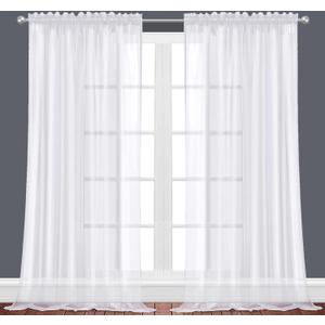 Oakias White Sheer Curtains 96 Inches Long 2 Panels Set  54" W x 96" L Window Sheer Curtains  Rod Pocket Voile Curtains for Living Room & Bedroom  Lightweight Sheer Drapes for Indoors & Outdoors