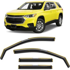 in-Channel Window Rain Guard for Chevy Traverse 2018-2023 Rain Guards Chevrolet Traverse Side Window Visors Low Profile Vent Visor Window Deflectors Vent Shades Car Accessories