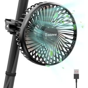 Grow Tent Fan, 5.5" Greenhouse Clip Fan with Brushless Motor and Non-Slip Clamp, Strong Airflow and Low Noise, 360 Tilt, Easy Mount for Plant Hydroponics Circulation Cooling Ventilation Shed