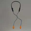 HomeSpot Noise Reduction Wireless Neckband Headphones with Qualcomm aptX HD, 27dB NRR, CVC Noise Cancelling Mic & Controls and 20H Playtime for Work Safety OSHA Compliant - Blue Wire Orange Earbuds