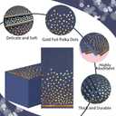 100 Pcs Blue Paper Napkins Disposable - Blue Gold Dot Party Napkins Navy Blue Dinner Napkins for Wedding Anniversary Birthday Bathroom Party Supplies