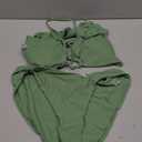 Meetall Women's High Cut String Triangle Bikini Set Swimsuits Sexy Bathing Suits 2 Piece (Medium, Green)