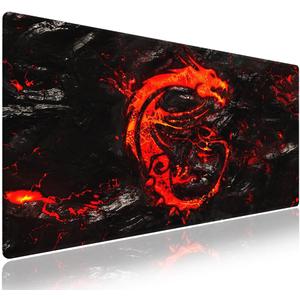Wknoon. Extra Large Gaming Mouse Pad (31.5" x 11.8") with Durable Stitched Edges  Abstract Lava Dragon Carving Molten Masterpiece, Anti-Slip Rubber Base & Smooth Fabric Surface Extended XXL Desk Mat