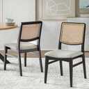 Dining Chairs (Pack of 1) Black Mid-Century Modern Traditional Upholstered Finish