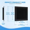 24"x24" Gable Vent Aluminum Alloy High-Airflow Vent for House & Shed, Rustproof Metal Mesh, Waterproof & Anti-Condensation, Opening 22"x22" Black