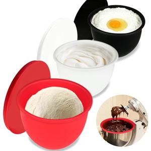 3 Pcs Silicone Liners for KitchenAid Tilt-Head 5 Qt Mixers, Dishwasher-Safe Silicone Bowl Liners with Lids, Mixer Liner Replacement Accessories Compatible with Kitchen Aid Mixer Attachments