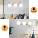 Modern Bathroom Vanity Light Fixtures 3 Lights Brushed Brass Frame and Milk White Glass Globe Shade Modern Wall Sconce Lighting Bath Vanity Lights Bar Over Mirror (Exclude G9 Bulb)