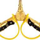 DOZYANT 1/4" RV Propane Quick Connect Y Splitter Adapter with Shutoff Valve for RV Trailer and Quick Connect Propane Hose Connect to Motorhome Tabletop Grill, 2 Way 1/4 inch Quick Disconnect Kit