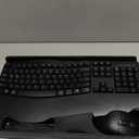 Wireless Keyboard and Mouse Combo, 2.4G Full Size Wave Keys Ergonomic Keyboard with Wrist Rest and 3-Level DPI Adjustable Wireless Ergonomic Mouse for Windows, Mac OS Desktop/Laptop/PC(Black)