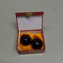 Learay 2PCS Black Obsidian Baoding Balls, Chinese Health Exercise Massage Balls with Carry Pouch for Stress Relief Hand Exercise Balls (Black/1.57 inch)