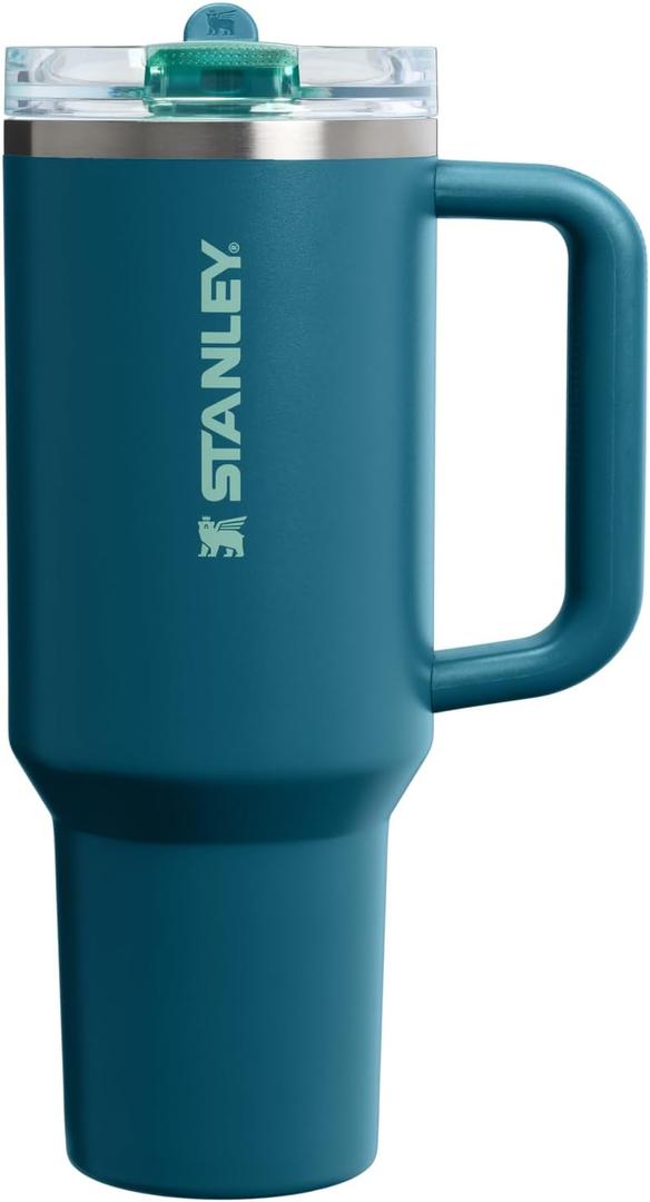 STANLEY Quencher ProTour Flip Straw Tumbler with Leakproof Lid 40 oz | Built-In Straw & Handle | Cupholder Compatible for Travel | Insulated Stainless Steel Cup | BPA-Free | Coastal Teal