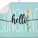 2 x Spring Summer Hello Sunshine Daisy Dish Drying Mat for Kitchen Counter 18x24 Inch Seasonal Absorbent Dish Mats Kitchen Drainer Rack Pad Decor