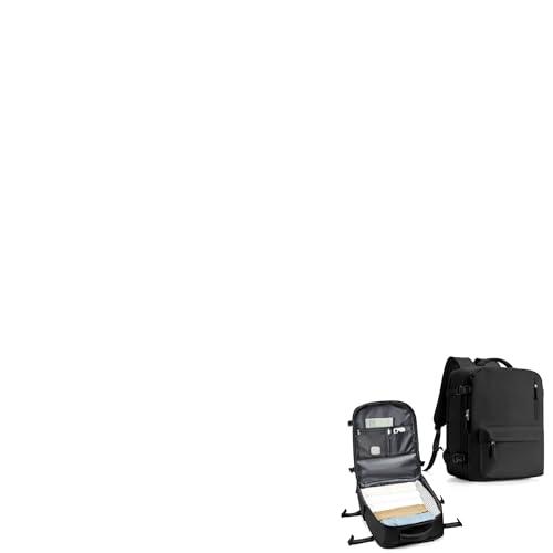WONHOX Travel Backpack Women,Carry On Backpack Flight Approved 18x14x8 inches Bag Spirit Airlines Personal ltem,College Sports Hiking Rucksack Waterproof Casual Daypack Laptop Blackpack Men,Black