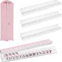 RUKANG 4 PCS 17.5 Inch Mahjong Racks with Magnetic Pushers, Pearl White