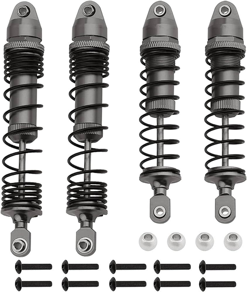 HobbyPark All Metal Aluminum Shocks for 1/10 Traxxas Slash Rustler Stampede 2WD 4x4 Hoss Bandit VXL Upgrades Shock Absorber Damper Set, Replacement of 5862 3760 3762 