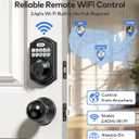 TEEHO TE012W-K WiFi Smart Keyless Entry Door Lock with Handle, Fingerprint Door Knob & Digital Keypad, APP Remote Control, Works with Alexa & Google, Electronic Deadbolt for Front Door, Matte Black