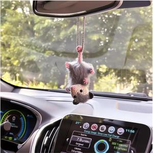 Possum Car Charm - 2024 New Opossum Gifts Rearview Mirror Accessory Swinging Car Ornament, Cute Car Mirror Aesthetic Decor Hanging Pendant Accessories Things, Cool Car Dashboard Decorations (Down)