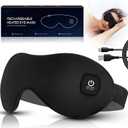 Heated Eye Mask, Mutilplx Cordless Heated Eye Masks for Dry Eyes, Washable Warm Eye Compress Eye Heating Pad for Eye Relief Stye Treatment Improved Sleep Travel (Black)