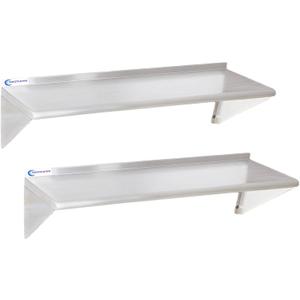 2 Pack Stainless Steel Shelf 12"x48" 320LB, Commercial Wall Mounted Metal Shelving for Home Kitchen, Restaurant