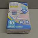 10 Pack Large Vacuum Storage Bags with Hand Pump, Plastic Packaging Bags, 80% Space Saver Vacuum Seal Bags for Clothing, Travel Lugggage, Blankets, Comforters