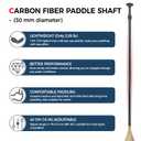LINGVUM SUP Paddleboard Paddle, Adjustable Stand-Up Paddle Board Paddle | Premium Carbon Fiber Shaft and Enhanced PP Blade, 66-82" (170-210 cm), Bamboo&Orange Wave Pattern