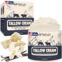 Beef Tallow Cream  All Natural Grass Fed Beef Tallow and Honey All Purpose Balm  Moisturizing Face and Body Lotion for Eczema, Cracked, Dry, Itchy, Irritated Skin  Skin Repair Skincare Made in USA