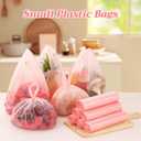 Dunzoom 1000 Pcs Small T Shirt Bags Bulk 7"x3.5"x13" Pink Plastic Shopping Bags with Handles for Small Business, Retail, Grocery, Merchandise, Convenience Store, Supermarket, Restaurant