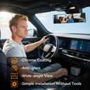 Rear View Mirror, Chrome Anti-glare Panoramic Rear Mirrors Universal 14 Inch Convex Car Interior Clip on Extra Big Wide Angle Rearview Mirror Extender to Reduce Blind Spot for Car SUV Trucks