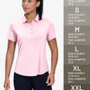 MIER Womens Golf Polo Shirts Short Sleeve Quick Dry Sun Protection Active UV Shirts Collared Tennis Tops, 4 Buttons (White, S)