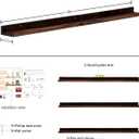 AZSKY Deep Walnut Floating Shelves Large Long Wall Storage Shelves Dark Walnut 48 Inch Wall Mount Hanging Picture Ledge Wall Decor for Bedroom Living Room Bathroom Kitchen Storage a Set of 3