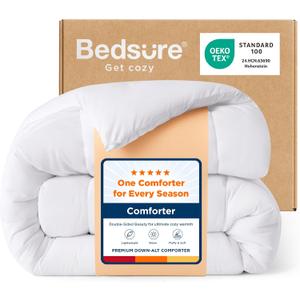 Bedsure Full Comforter Duvet Insert, All Season Bed Comforter, Quilted Down Alternative Duvet, Box Stitched Comforters with Corner Tabs, Machine Washable, 82 x 86 Inches (White)