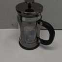 BAYKA 21 Ounce 0.6 Liter French Press Coffee Tea Maker Small, Heat Resistant Thickened Borosilicate Glass Stainless Steel Single Serve Brewer, Cold Brew Cafetera Teapot, Dark Pewter